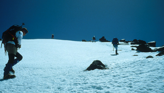 Final slopes to summit plateau