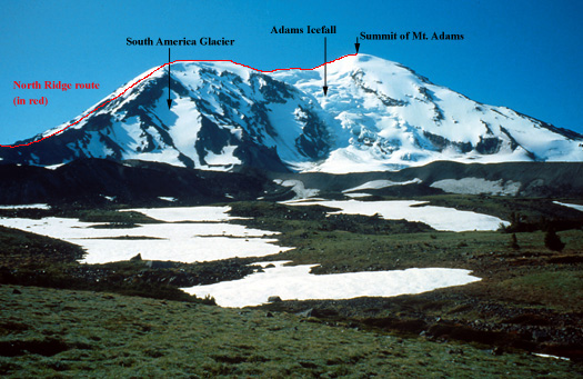 North Ridge route of Mt. Adams