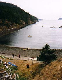 Bay on the north shore of the tombolo