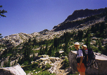 Granite boulders and summit ridge of Mt. Pilchuck